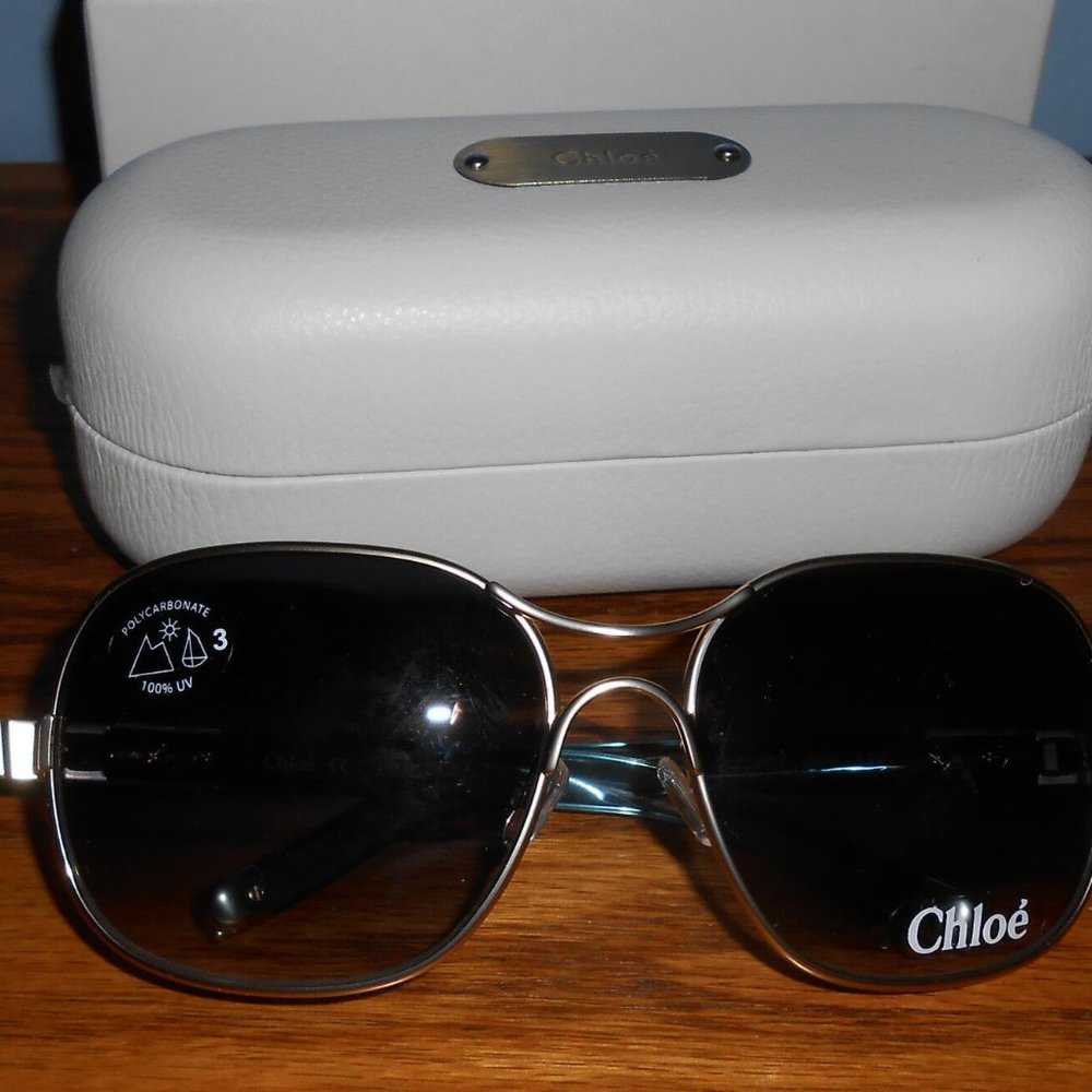 Chloe Gold Frame with Peacock blue arms/aqua Gradient lens CL2208 C04